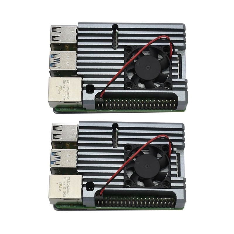 Для Raspberry Pi 4 Модель B 2G RAM комплект с серебряным ЧПУ Алюминиевый сплав защитный