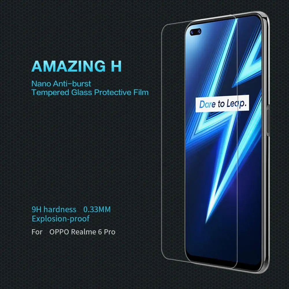 Закаленное стекло 9H для экрана Realme 6 pro Nillkin Amazing H с защитой от взрывов|Защитные