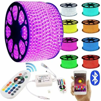 Led Strip Licht 10/20/30 Meter Smd 5050 220V 720W Bluetooth Controller Rgb Kleur Veranderen Flexibele Rgb led Strip Decoratie Licht Led Strip Licht 10/20/30 Meter Smd 5050 220V 720W Bluetooth Controller Rgb Kleur Veranderen Flexibele Rgb led Strip Decoratie Licht