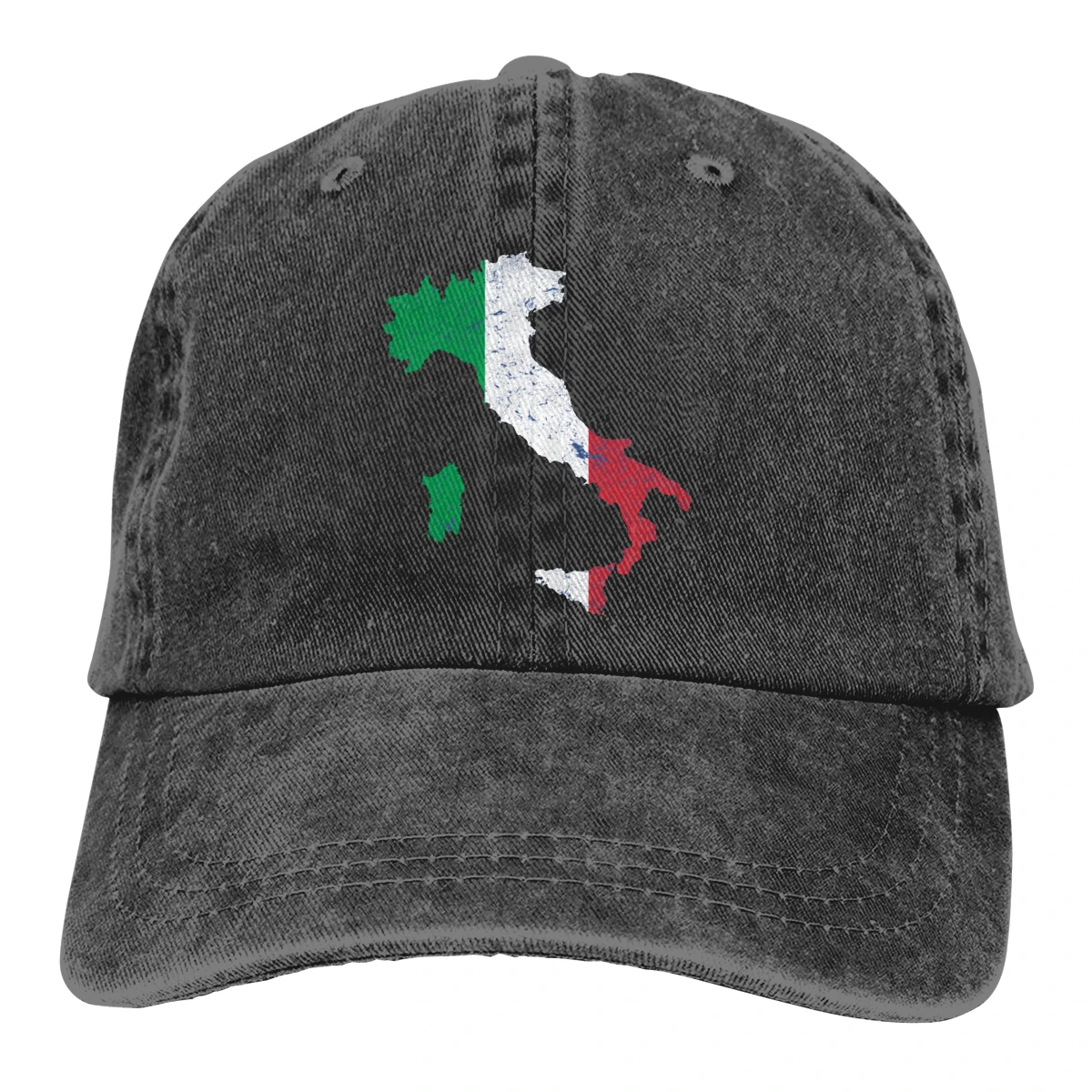 Итальянская карта флаг Casquette черный унисекс Мужские Женские деним Strapback бейсболка Регулируемая Гольф папа шляпа