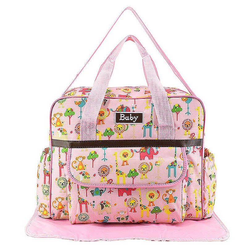 

Cartoon Pattern Waterproof PVC Mummy bag Multi-pocket Baby Nappy Diaper Bag Stroller Zipper Handbag Baby Nursing Bag J71