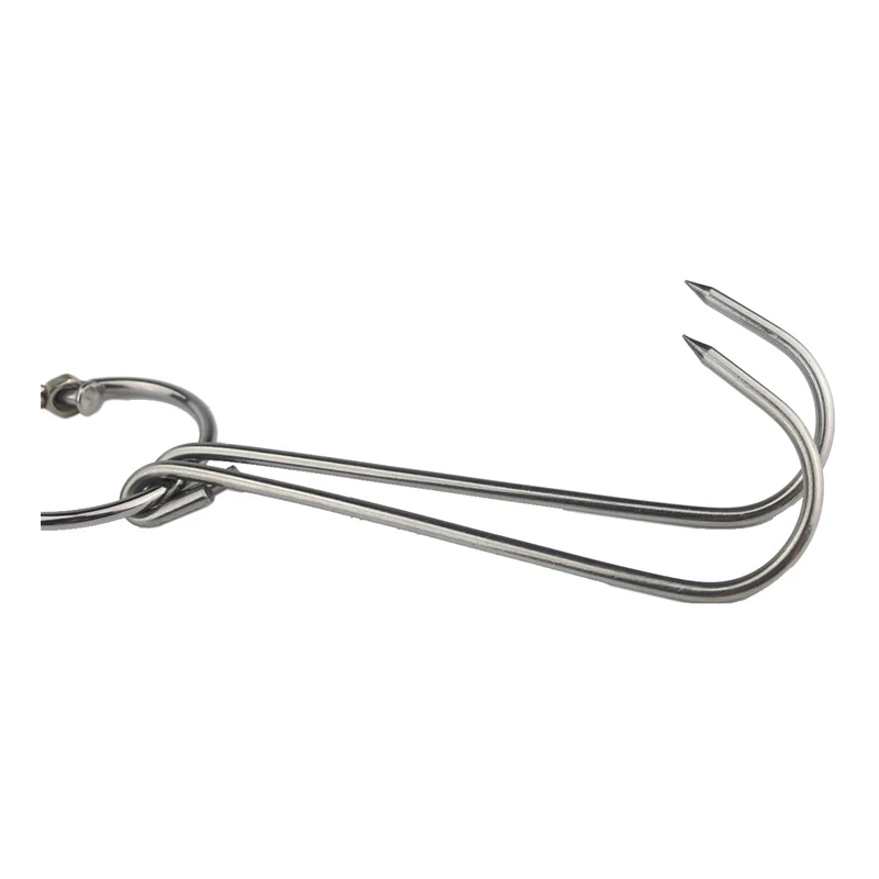 3 PCS 9.45" Stainless Steel Double Meat Hooks Roast Duck Bacon Shop Hook BBQ Grill Hanger Cooking Tools Accessories