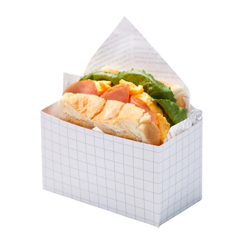 50pcs Kraft Paper Sandwich and Burger Boxes, Disposable Toast, Bread, Cake, Snack, Sush... - SKU KSBB0845 - UGI Packaging