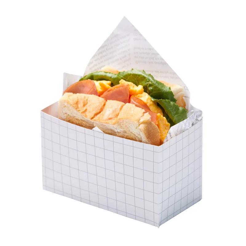 50pcs Disposable Food Wrapping Box Plastic Sandwich Container Egg Toast  Breakfast Packaging Boxes Restaurant Supply - AliExpress