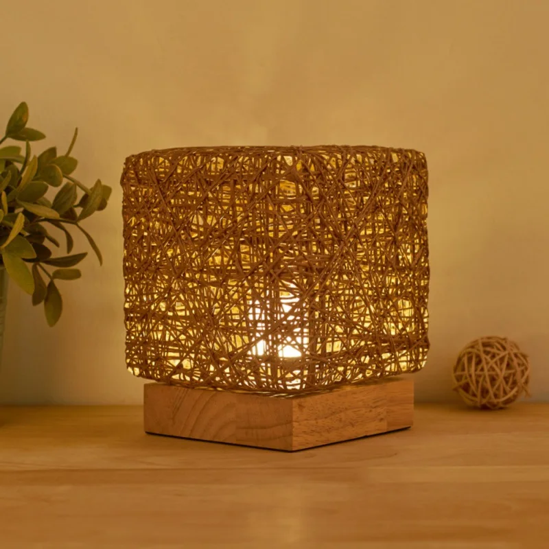 LED Rattan Moon Night Light Household New Creative Table Lamp party Wedding Colorful Lamp Bedroom Study Lighting Home Decoration
