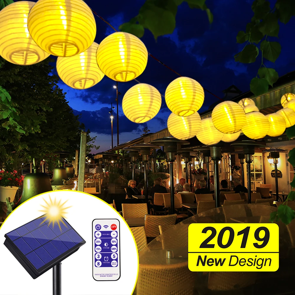 30 LED Solar String Lights with Remote Outdoor Lighting Solar Lamp Garland Fairy Globe Lantern Ball for Party Holiday Christmas