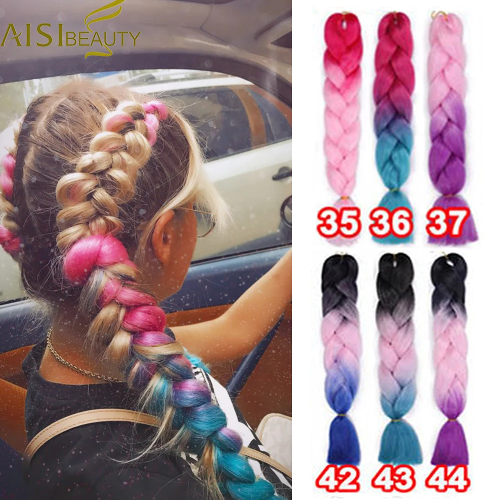 AISI BEAUTY длинные плетеные волосы Синтетические Искусственные Locs волосы кроше для наращивания Ombre розовый блонд плетение волос для женщин и видов
