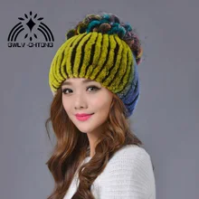 Новая модная женская меховая шапка для зимы из натурального меха кролика Рекс, шапка из лисьего меха Русская женская меховая заколка, брендовая теплая зимняя шапка