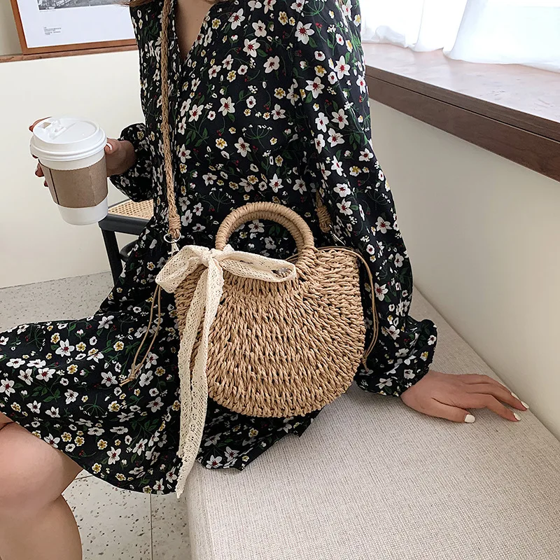 新品未使用 OMMO CIRCLE STRAW BAG MIX OMMO ONLINE STORE / CIRCLE STRAW BAG