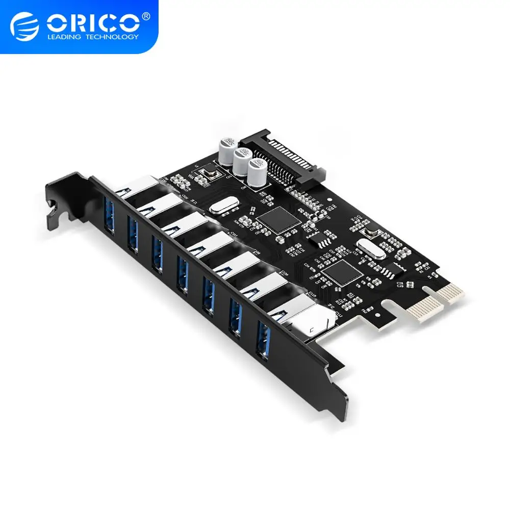 ORICO USB 3 0 7 портов PCI E экспресс карта Sata до 15 Pin высокоскоростной расширитель