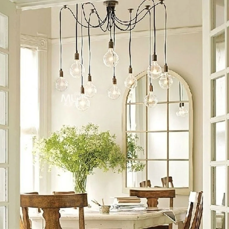 Nordic Retro Ceiling Light Bedroom Decor Spider Ceiling Lights Vintage Loft Industrial Hanging Lamp Cafe люстра потолочная