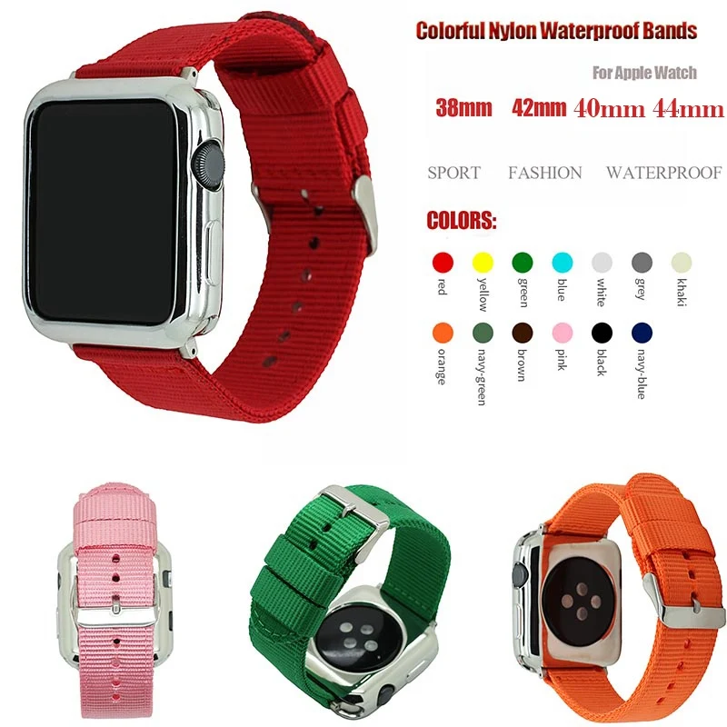 Ремешок нейлоновый для apple watch band 44 мм 40 42 38 модный браслет наручных часов iwatch6/5/