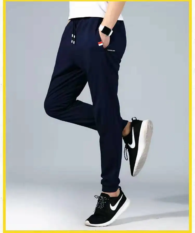 Мужская нижняя часть спортивного костюма Slim Fit бег трусцой Спортивные Штаны эластичная талия карманы на молнии