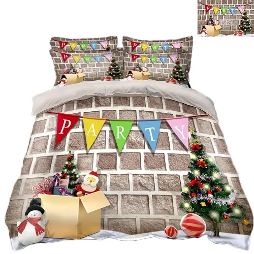 3d bedding set Изготовление размеров под заказ Рождественская елка простыня на резинке, роскошный набор постельного белья 3D простыней на кровать пододеяльник наволочка одеяло twin king Размеры queen king - Цвет: 3d bedding set