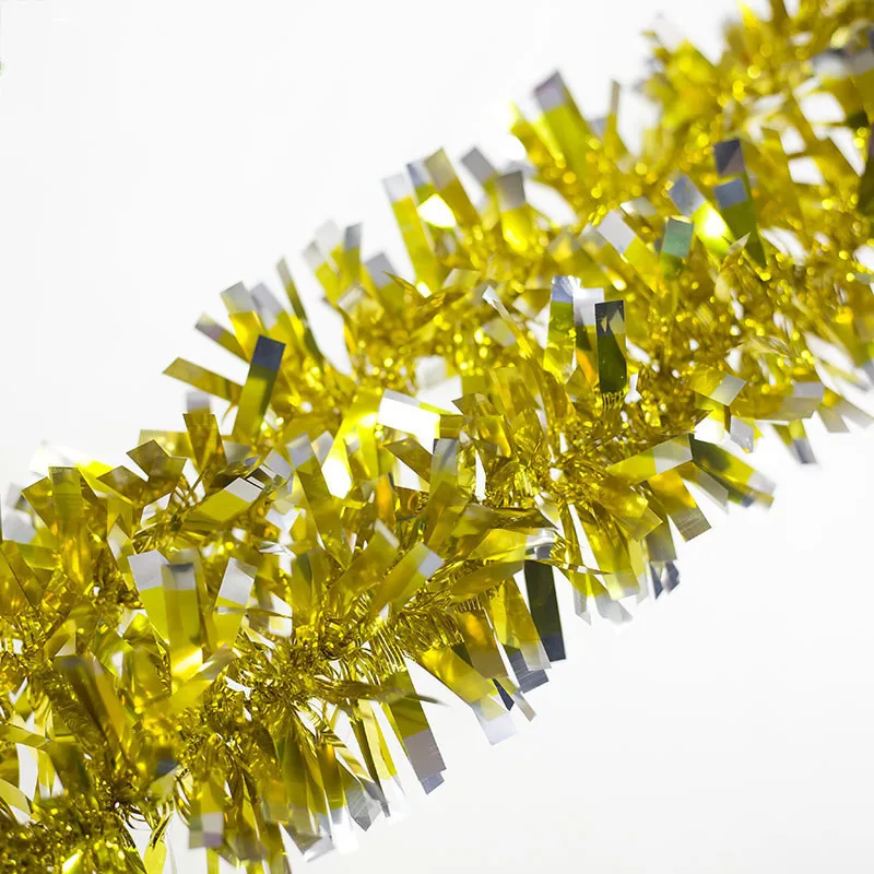 Gold 1 шт., 2 м, Рождественская гирлянда, зеленые рождественские вершины, ленты, украшения для рождественской елки, орнамент, тростниковая мишура, новогодние, вечерние, Navidad - Цвет: Gold