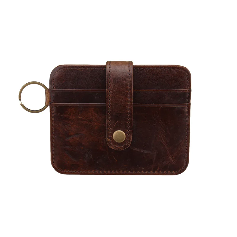 Super Thin Genuine Leather Card Wallets Designer Male Card Holders Matte Leather Slim Credit Card Case Man Vintage Small Purse