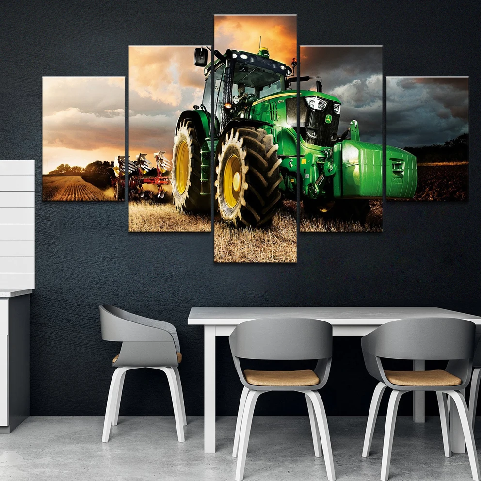 Home Decor Printed Modern Canvas Living Room Frame HD Pictures 5 Panel Farmer canvas Landscape Modular Painting Wall Poster | Дом и сад