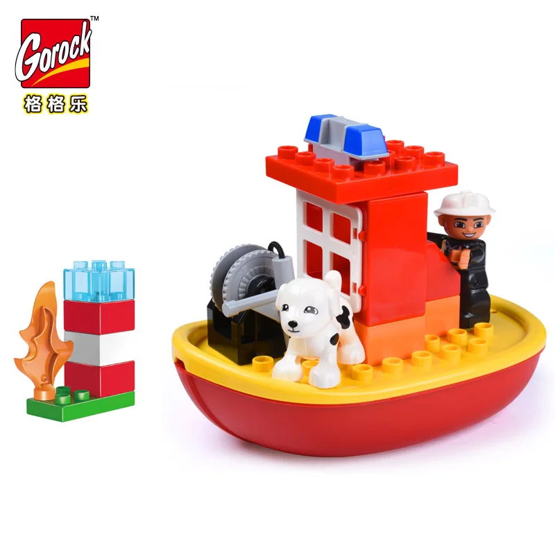 

Diy Big Size City Fire Department Firemen Building Blocks Compatible With Legoingly Duploed Brick Toys For Baby Children