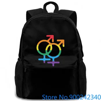 

Slim Transgender Pride Double Sign Rainbow Crazy Female women men backpack laptop travel school adult student