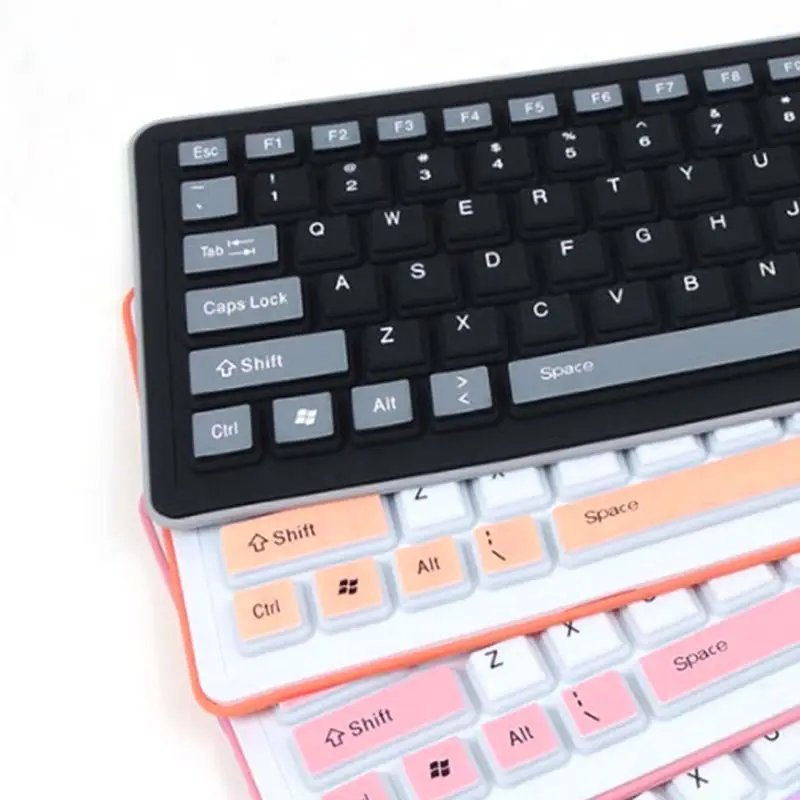 Foldable Silicone Keyboard USB Wired Silicon Flexible Roll Up Soft