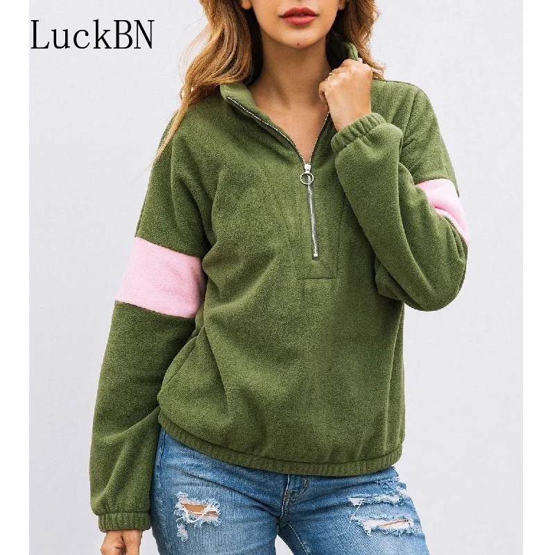 Women Hoodies Fashion Zipper Long-sleeved Autumn Winter Hoodies Pullover Loose Casual Hoodie Sweatshirt Pullover Sudadera Mujer
