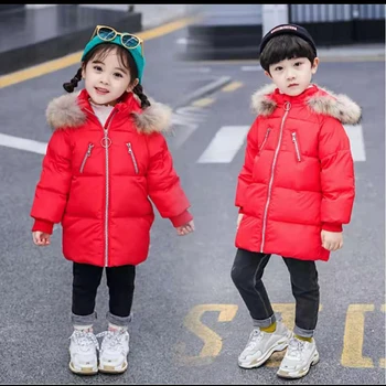 

Winter Parkas Outwear Kids Girls Boys 7 Colors High Quality Down Jacket For Boy Hooded Warm Snowsuit Parkas Children Clothing