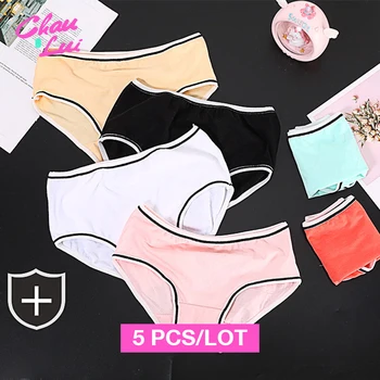 

5 pcs/lot Pure cotton Women's Panties underwear Mid- waist sexy underwear cotton briefs