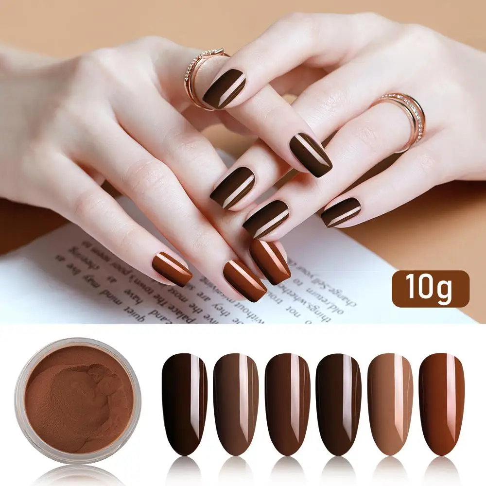 Fine 6 Box/set Brown Tan Khaki Flaxen Chestnut Coffee Color Series Dip  Powder Nail Kit Dipping Powder Set As Nail Gel Effect - Nail Glitter -  AliExpress
