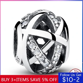 

CodeMonkey 100% Real 925 Sterling Silver Winding Hollow Beads Fit Original 3mm Bracelet Charms DIY Jewelry Making CMS058