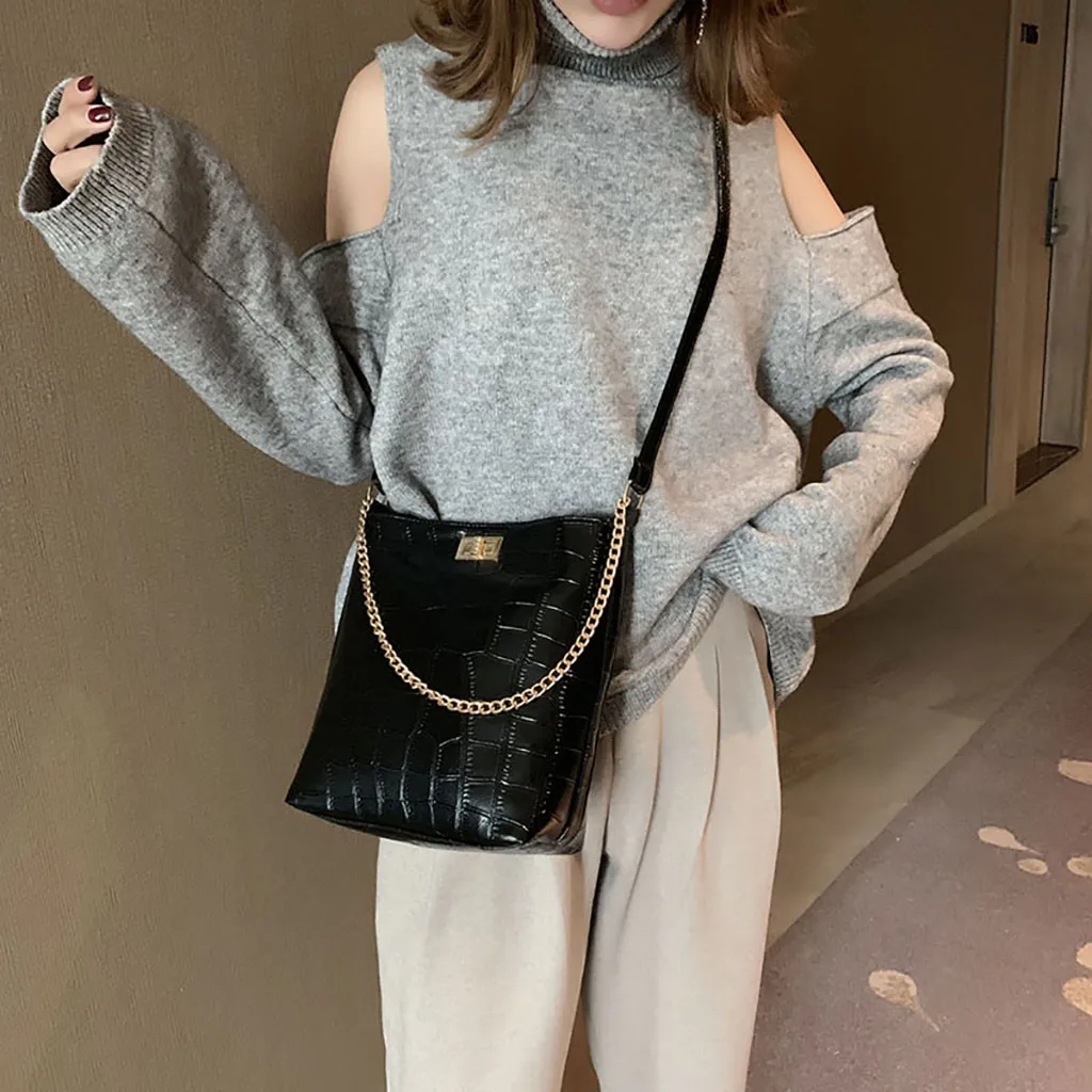 

Bags For Women 2019 Leather Handbag Luxury Designer Stone Pattern Bucket Clutch High Quality Female Shoulder Handbag