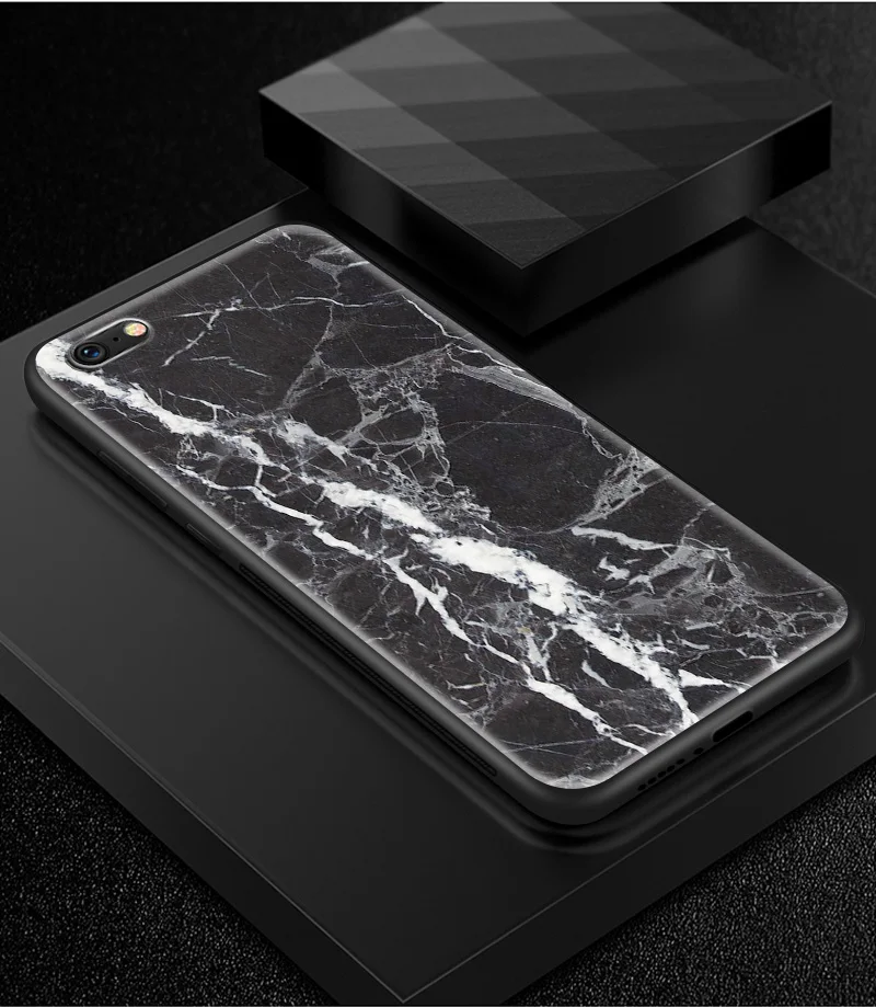 Закаленное стекло чехол для iPhone 5 5S SE 6 6S 7 8 Plus X XR XS MAX TPU Рамка для OnePlus 3T 5 5T 6 6T 7 7 Pro окрашенная текстура Капа