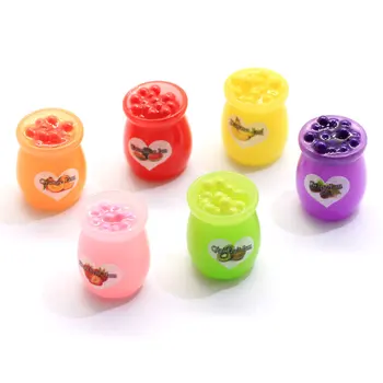 

20/100pcs Fruit Jar Pastel Kawaii Resin Miniature Grapes Bottles Cabochons DIY Phone Shell Cards Hair Clips DollHouse Supply