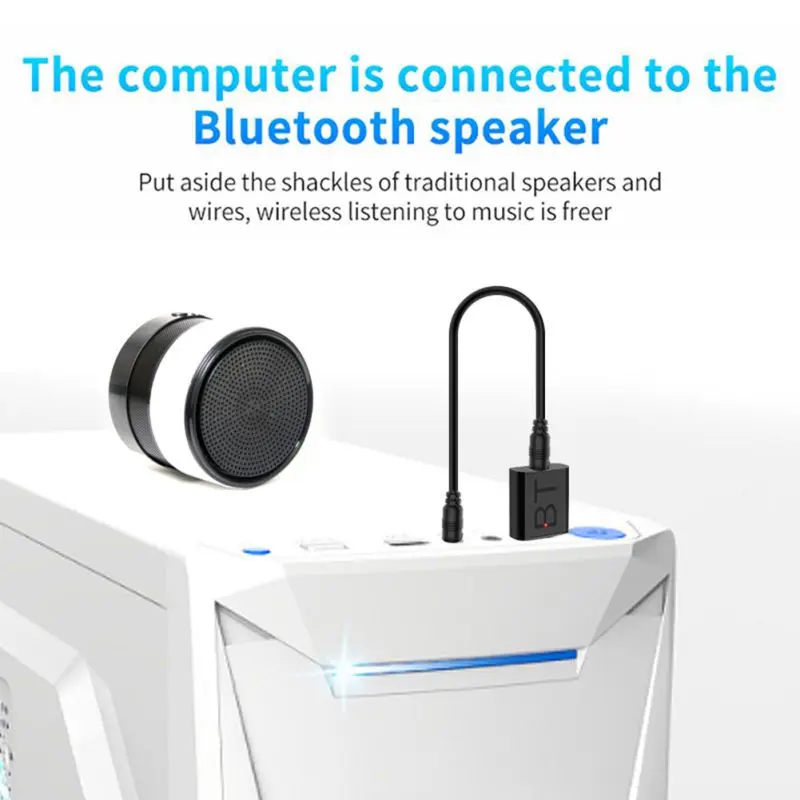 USB Bluetooth 5,0 передатчик приемник беспроводной аудио ключ AUX порт адаптер