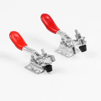 

4 pcs Horizontal Toggle Clamp Quick-Release Set Vertical Toggle Metal Anti-Slip Clamp Hand Clip Tool Hardware Accessories