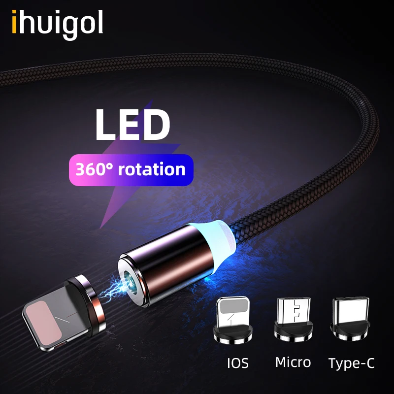 Магнитный USB-кабель ihuigol для быстрой зарядки кабель Micro USB Type-C iPhone 11 Pro Max XS X Samsung Xiaomi