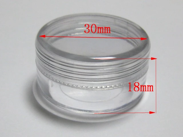 10pcs Round Clear Plastic Containers Beads Crafts Jewelry Display Storage  Boxes Case