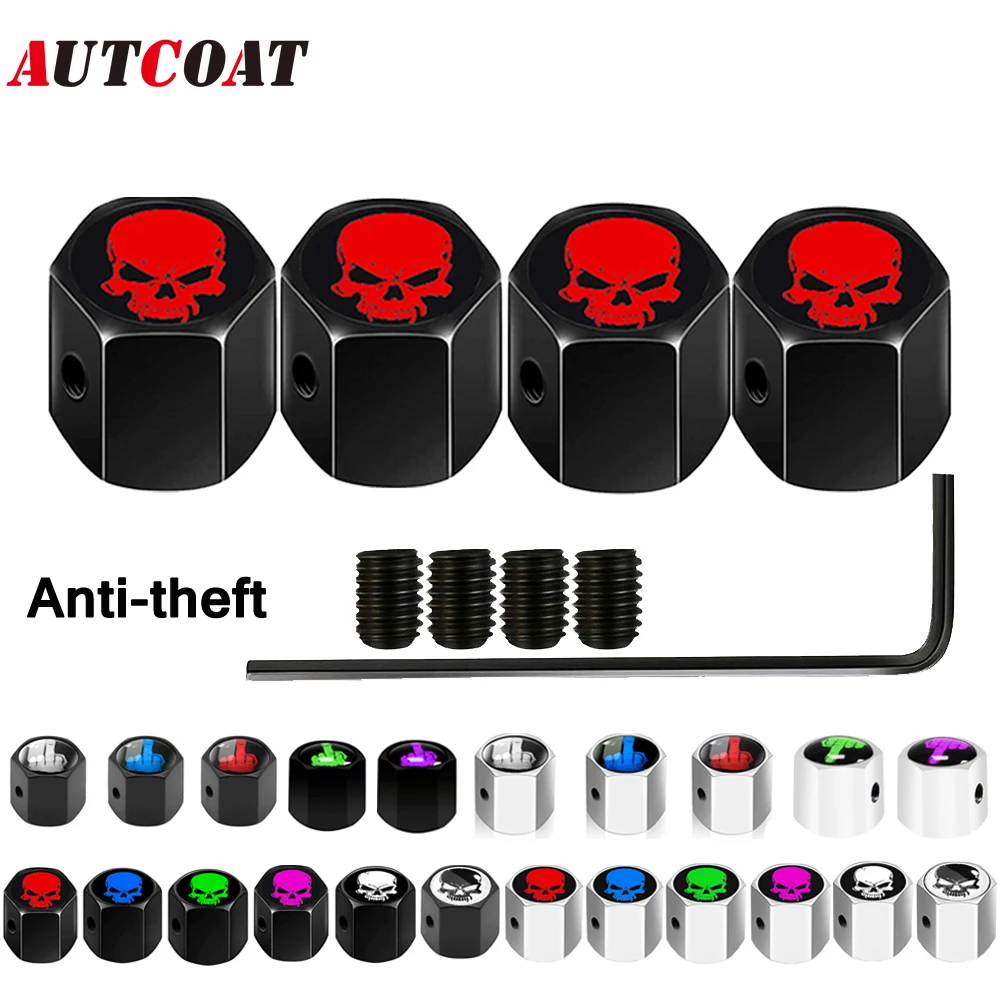 Autcoat Antitheft Middle Finger Style Tire Valve Dust Caps Dustproof