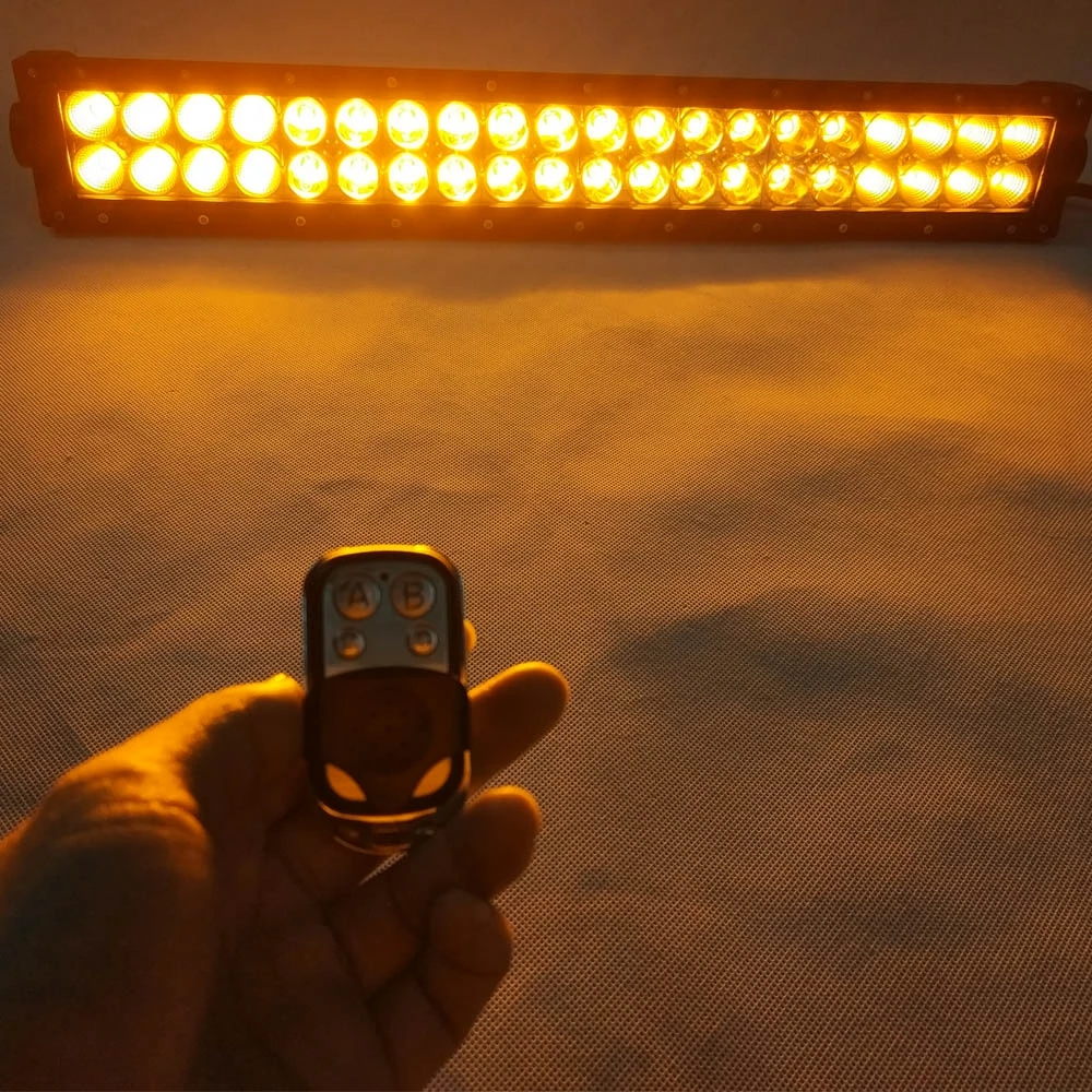 Светодиодный светильник двухрядный мигающий светодиодный светильник Янтарный Белый комбо 24 дюйма 32 дюйма 50 дюймов 52 дюйма светодиодный светильник с пультом дистанционного управления