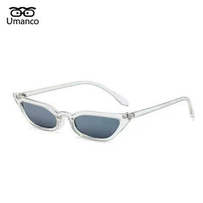 Umanco новые маленькие солнцезащитные очки кошачий глаз для женщин и мужчин пластиковая оправа PC объектив Ретро Модный дизайнерский бренд модные пляжные подарки - Цвет линз: 10