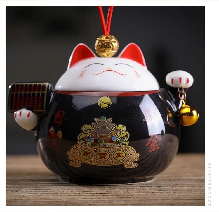 Чайник Lucky cat, керамический герметичный мини-контейнер для хранения, переносной чайник для путешествий, креативный Забавный подарок, чайная коробка, керамические банки с крышками