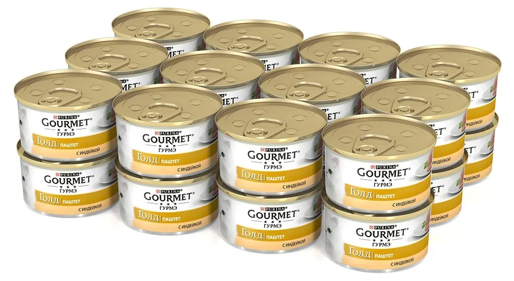 Корм влажный Gourmet Гурмэ Голд Паштет для кошек с индейкой, 85 г(24 шт