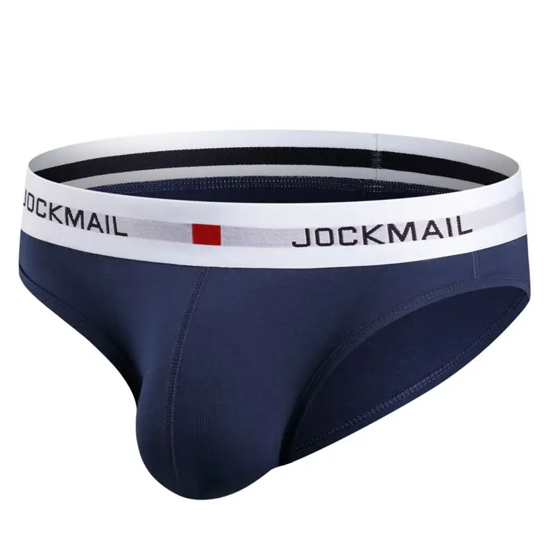 JOCKMAIL Youth Fashion U convex Men's Underwear Low Waist Cotton Sexy Comfortable Breathable Briefs White black male briefs Briefs