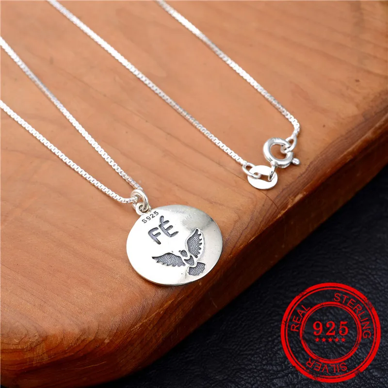 Женская цепочка из серебра 925 пробы с круглой подвеской размер 50 см | Украшения и