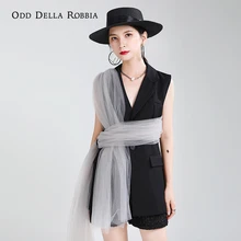 Odddellarobbia outono 2021 colete terno sem mangas fio enrolado feminino roupa de rua casual 1559