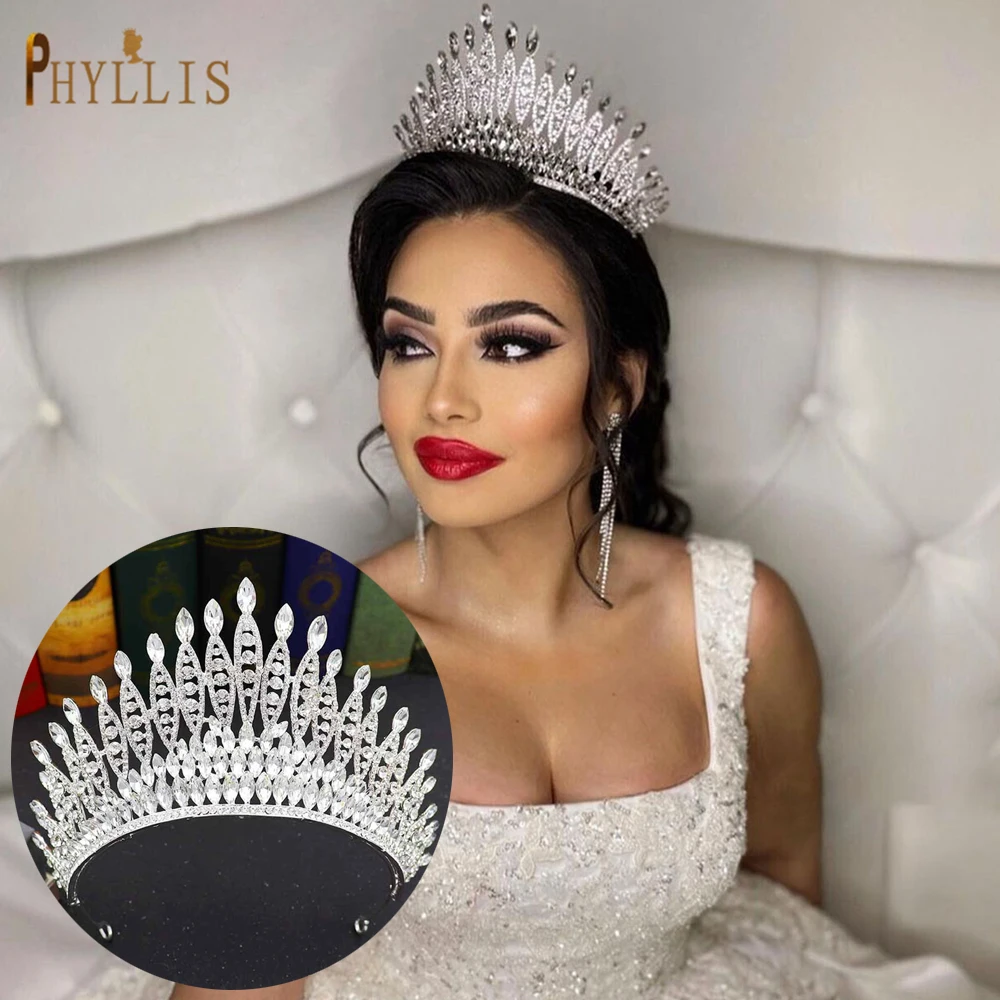 

A333 Роскошная тиара невесты, корона, свадебные головные уборы, винтажные аксессуары для волос в стиле барокко, королева, аксессуары для волос, свадебные украшения