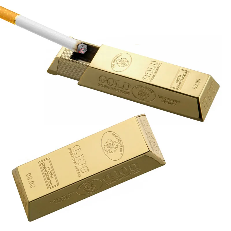 

Personalized Sealed Gold Bars Ashtray Portable Mini Metal Ashtrays Storage Cigarette Butt Men's pocket Gadget