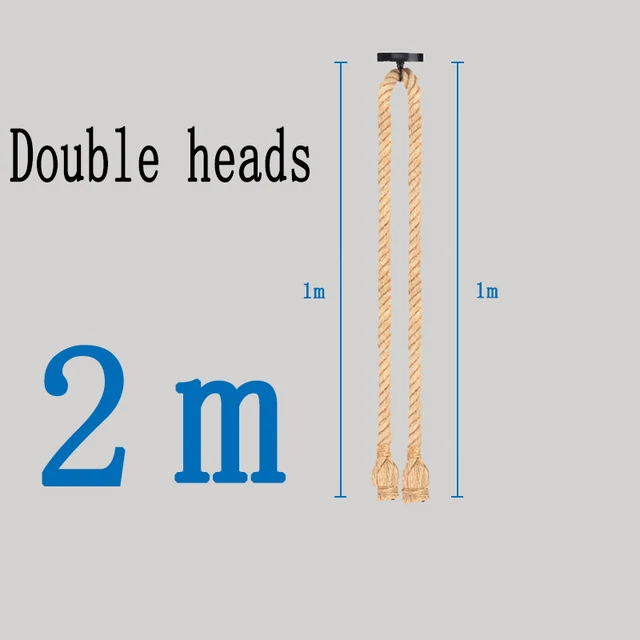 Vintage Hemp Rope Pendant Light Retro Loft Industrial Hanging Lamp Creative Country Style Edison Bulb Lamp Home Light Decoration double heads 2m