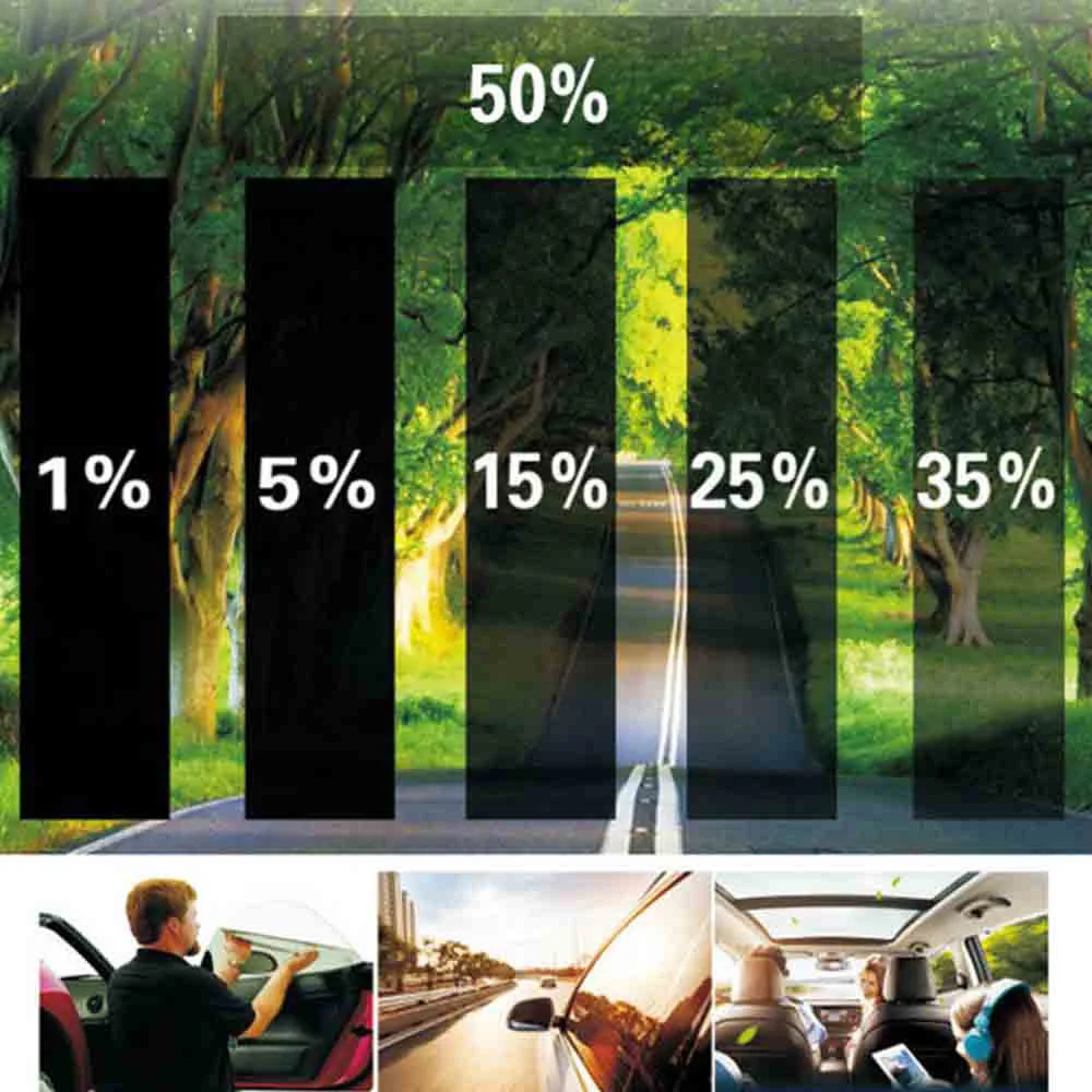 0,75 × 3,0 м автомобильный домашний оконный стеклянный тонировочный рулон тонировочной пленки с скребком для бокового окна Защита от УФ-излучения пленка 5% 15% 35% 50