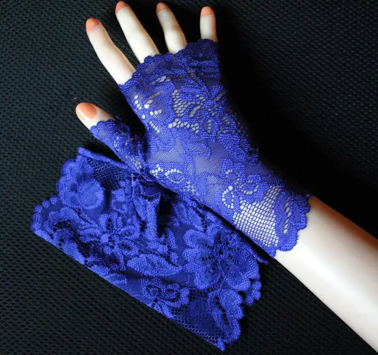 dark purple Женская Сексуальная кружевная перчатка без пальцев женская элегантная короткая летняя Солнцезащитная перчатка для вождения R1907 - Цвет: dark purple