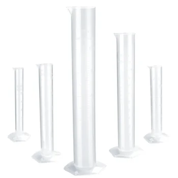 

5pcs Transparent Measuring Cylinder Plastic Graduated Cylinder 10ml / 25ml / 50ml / 100ml / 250ml